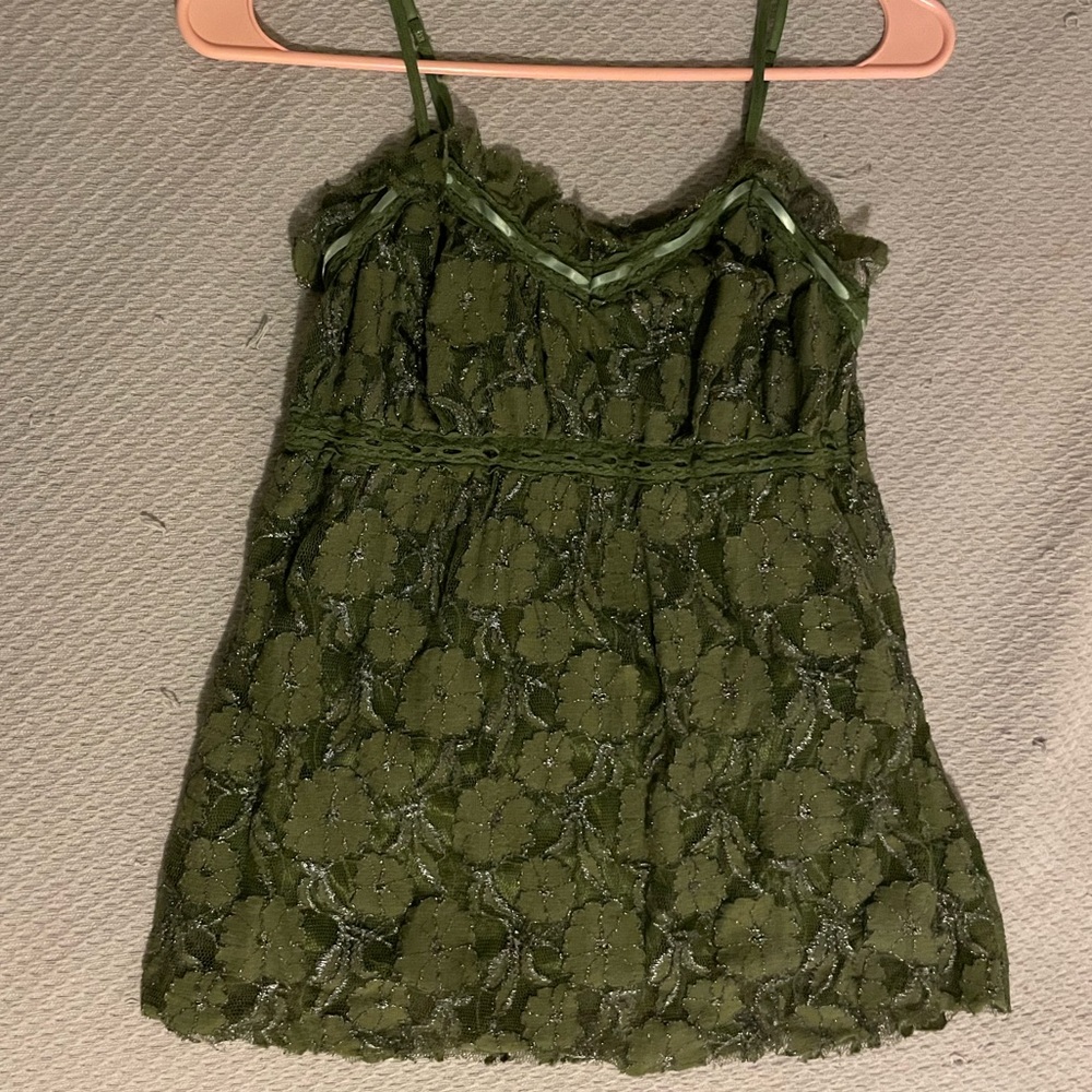 Forest Green Lace Tank